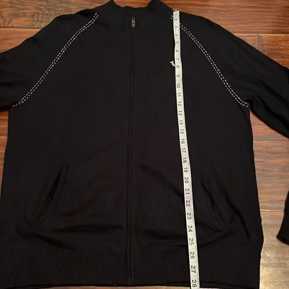 True Religion Black Zip Up Closure Sweater Casual Contemporary Active